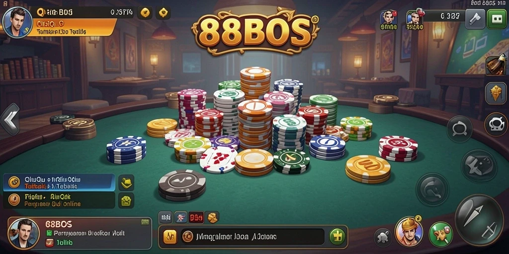 Tampilan gameplay seru saat bermain QiuQiu di 88BOS.