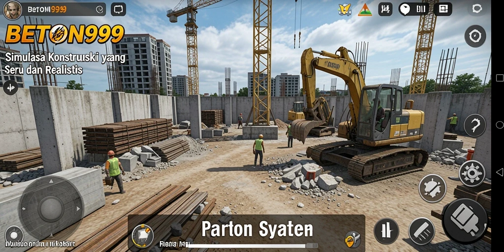 Tampilan gameplay BETON999 dengan detail konstruksi yang menawan.