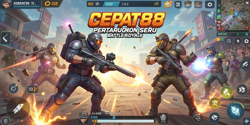 Screenshot menampilkan gameplay menegangkan dalam CEPAT88, dengan pertempuran seru di medan perang.