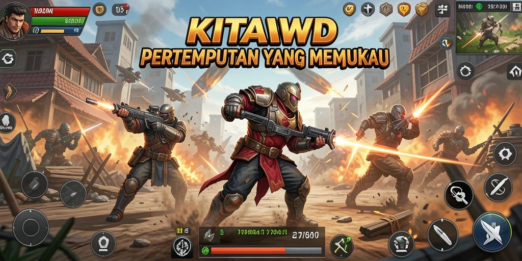 Tangkapan layar gameplay KITAWD menunjukkan pertempuran strategis yang intens.