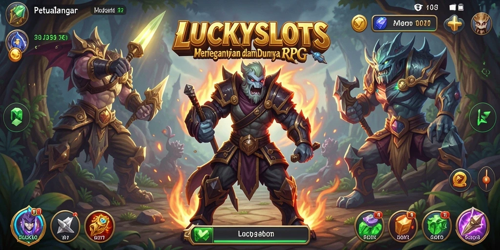 Tangkapan layar gameplay LUCKYSLOTS yang menampilkan petualangan RPG yang mendebarkan.