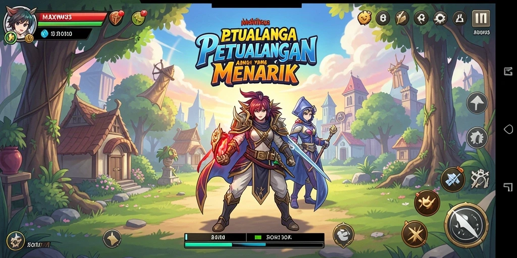 Screenshot gameplay MAXWIN303 yang menampilkan pertarungan anime seru.
