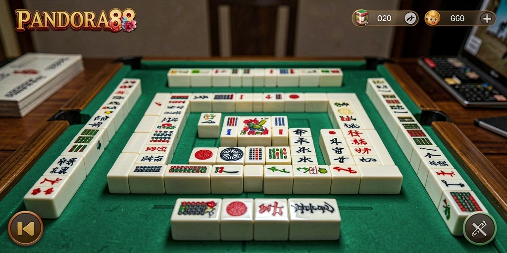 Screenshot utama PANDORA88 menunjukkan gameplay Mahjong yang menarik.