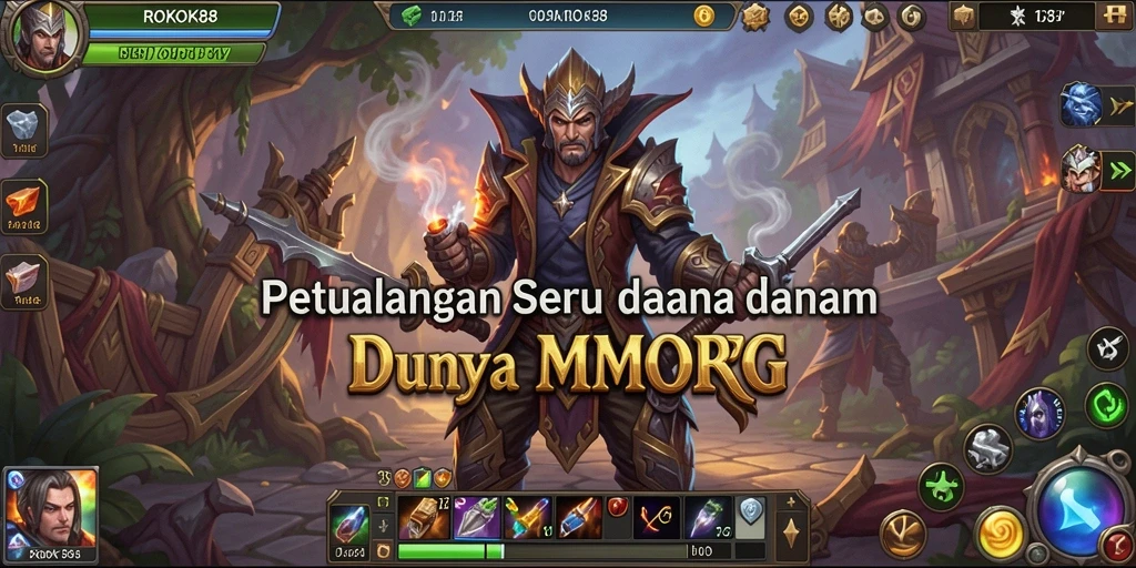 Tangkapan layar dari gameplay menarik ROKOK88 dalam petualangan MMORPG.
