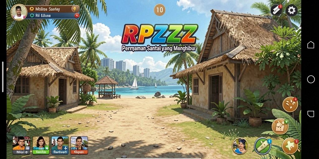 Tampilan gameplay RPZZZ yang penuh warna dan menarik.