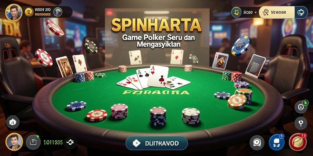 Tangkapan layar menarik dari suasana permainan poker di SPINHARTA.