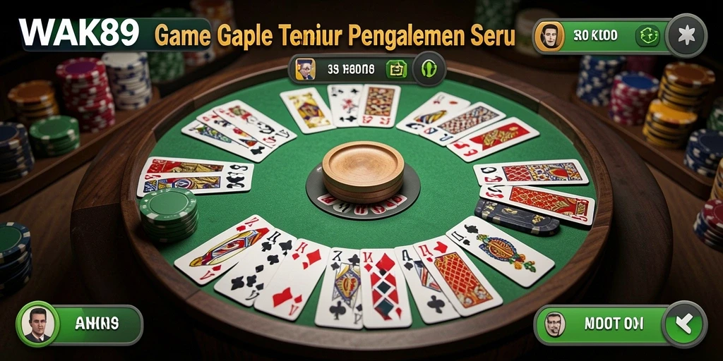 Tampilan gameplay seru dalam permainan Gaple WAK89.